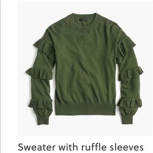 J crew Sweater with ruffle sleeves